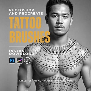The Ultimate Samoan Tribal Tattoo Procreate and Photoshop Brush Set Vol 1: Trochus shell, Tern and Fish for Tattoo Artists