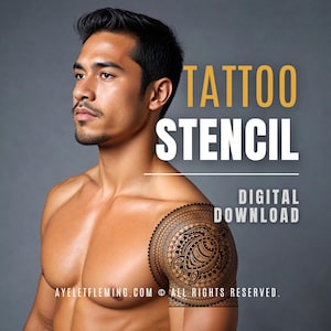 Hawaiiansk Honu Tribal Tattoo Stencil Design, Havssköldpadda Axel Halv Ärm Band Flash för Artister, Symboler för Visdom, Vägledning, Lycka