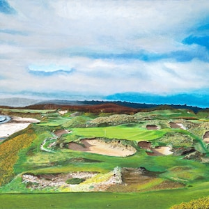 Golf Panting Print of Pacific Dunes #11 at Bandon Dunes, Bandon Dunes Golf, Golf, Gift for Golfer, Golf Painting