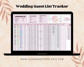 Wedding guest list Google Sheets, Wedding invitations checklist, Wedding invitation template, wedding seating arrangement, wedding tracker