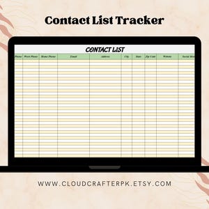 Contact List, Google Sheets, Address Book, Address Sheet, Contact Organizer, Emergency List, Client Tracker, Contact Information Digital Log