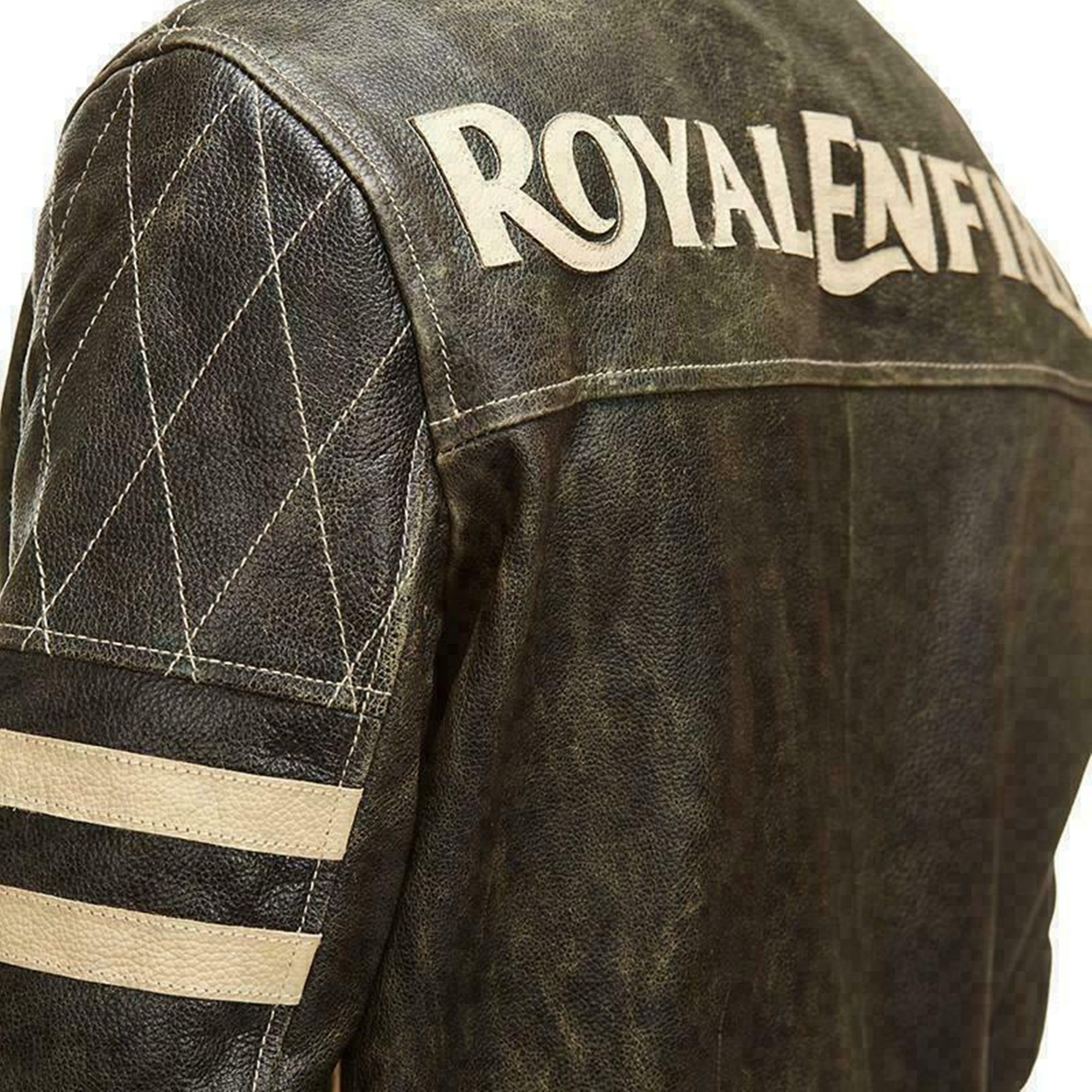 Royal Enfield Motociclista Cafe Racer Chaqueta de cuero Etsy