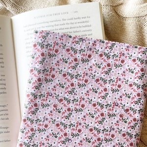 Custodia per libri con motivo floreale rosa, custodia protettiva imbottita per libri, custodia per libri, idea regalo per amanti dei libri, accessori per libri e Kindle, regalo di Natale