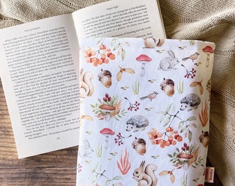 Woodland Animals Book Sleeve: Padded Book Protector, Christmas gift
