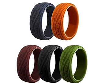 4 PCS silicone rings for men & women colourful rubber band wedding engagement silicone rubber bands size 7-13