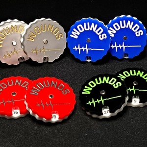 Wound trackers 1-20  (set of 2) customised colour