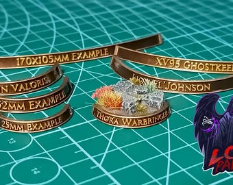 Custom Nameplates for Miniature Bases - Painted Version