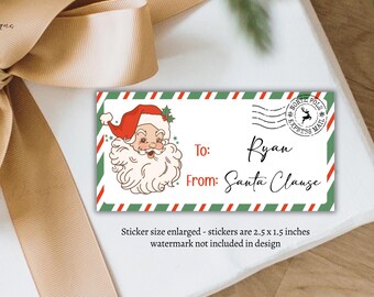 Personalized Special Delivery From Santa Stickers | Christmas Gift Sticker Labels | Christmas Wrapping Labels | Personalized Gift Tags