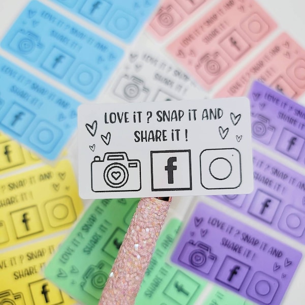 Love it? Snap & Share | Review stickers | Shop review labels | Product review | Small shop packaging | Business sticker | Thermal Label