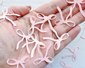 Pink Bow Confetti, Baby Shower Confetti, She's Tying the Knot Bachelorette, Coquette Bridal Shower, Bachelorette, Birthday Party Confetti