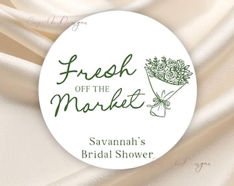 Fresh off the Market Bridal Shower, Flower Bouquet Bar, Flower Cart, Labels, Thank you Stickers