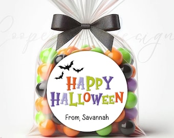 Custom Halloween Stickers | Halloween Stickers | Trick or Treat Stickers | Happy Halloween Labels | Treat Bag Stickers | Halloween Tags