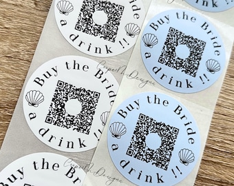 Seashells and Wedding Bells, Buy The Bride a Shot, Buy the Bride a Drink, Last Toast on the Coast, Coastal Bachelorette, Venmo QR code