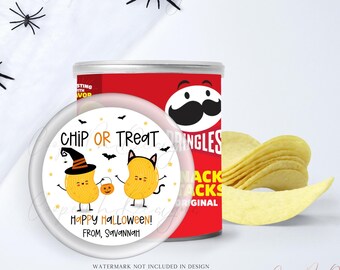 Halloween Chip Personalized Stickers, Chip or treat, Classroom School Trick Or Treat Stickers, Teacher Halloween Label, Custom Sticker