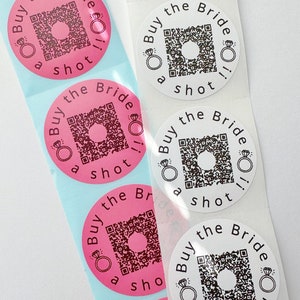 Buy The Bride a Shot Sticker | Venmo Sticker | Venmo QR Sticker | Bachelorette Party Venmo | Custom Bachelorette | Buy the Bride a Drink