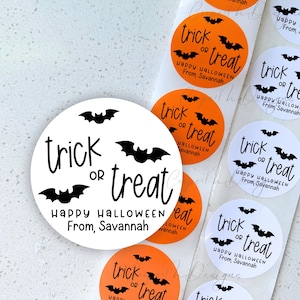 Trick or Treat Bag Stickers | Halloween Labels | Custom Halloween Stickers | Halloween Sticker | Personalized Halloween Candy Label