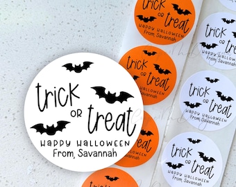 Trick or Treat Bag Stickers | Halloween Labels | Custom Halloween Stickers | Halloween Sticker | Personalized Halloween Candy Label