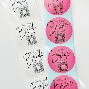 Buy The Bride a Drink Sticker | Venmo Sticker | Venmo QR Sticker | Bachelorette Party Venmo | Custom Bachelorette | Party Sticker | QR Bride