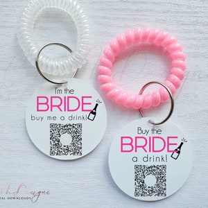 Buy The Bride a Drink, Venmo Bachelorette Bracelet, Customized QR Bracelet, Buy the Bride a Shot, Bachelorette Party Favors, Venmo the Bride