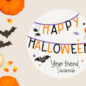 Custom Halloween Stickers | Halloween Stickers | Trick or Treat Stickers | Happy Halloween Labels | Treat Bag Stickers | Halloween Tags