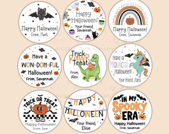 Halloween Stickers, Kids Halloween Stickers, Halloween Party Favors, Trick or Treat Sticker, Happy Halloween Labels, Halloween Party Sticker