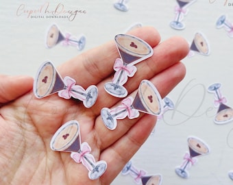 Espresso Martini Confetti, Bachelorette Party Decor, A Tini Bit Older, Pink Bow, Dirty 30