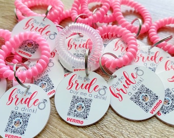Buy the Bride a Drink, Bachelorette Party Bracelet, Venmo QR Code Wristband