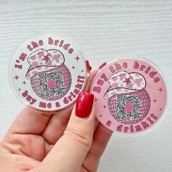 Buy The Bride a Drink Button |  Bachelorette Party Venmo | Venmo QR Code Button | Custom Bachelorette | Nash Bash | Bachelorette Ideas | Pin