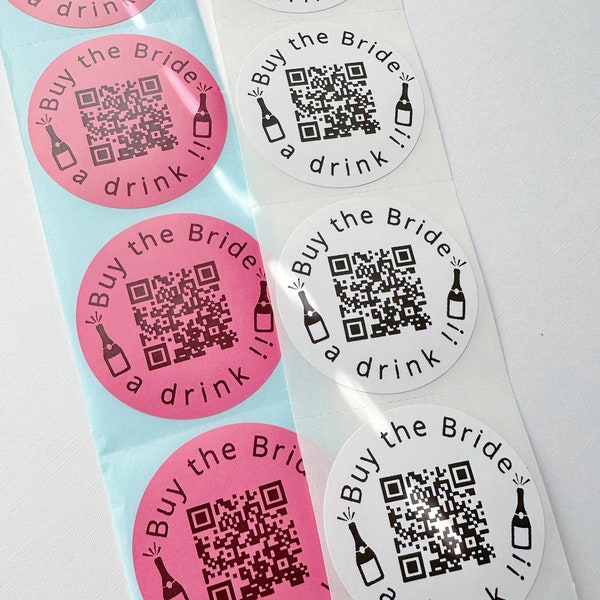 Buy The Bride a Drink Sticker | Venmo Sticker | Venmo QR Sticker | Bachelorette Party Venmo | Custom Bachelorette | Party Sticker | QR Bride