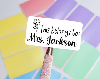 Teacher Book Labels | Teacher Supplies Labels | Teacher Gifts | Book Labels | Personalized Name Labels | Classroom Decor |Teacher Stickers