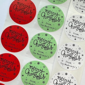 Merry Christmas Gift Tags | Custom Name Labels | Xmas Sticker Labels | Personalized Christmas | Christmas Wrapping Labels | Xmas Gift Tags