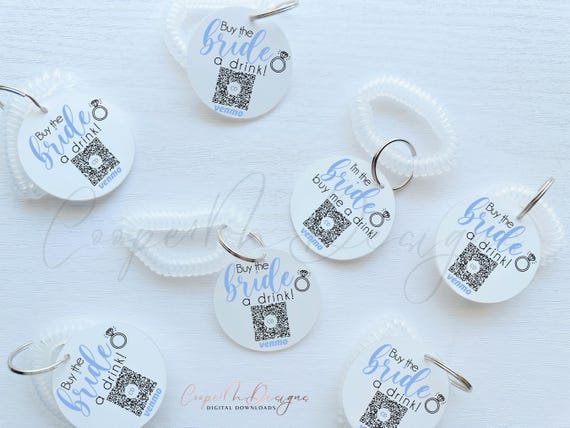 Buy The Bride a Shot, Buy the Bride a Drink, Last Toast on the Coast, Coastal Bachelorette, Venmo Wristband, Venmo the Bride,Venmo QR code