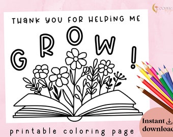 Lehrer Wertschätzung Färbung Seite Printable | Danke-Karte | Digitale Datei | Sofortdownload | Lehrer Geschenk | Lehrer Wertschätzung | Geschenk
