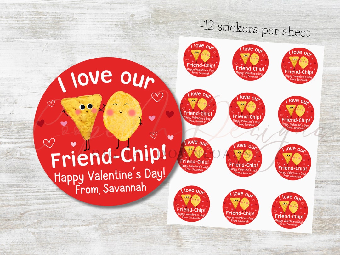 Custom Happy Valentine's Day Stickers | Chip Valentine Sticker | Kids ...