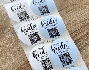 Buy The Bride a Shot, Buy the Bride a Drink, Last Toast on the Coast, Coastal Bachelorette, Venmo Sticker, Venmo the Bride, Venmo QR code