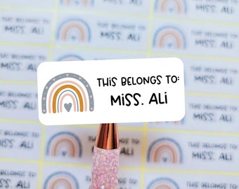 Teacher Book Labels | Teacher Supplies Labels | Teacher Gifts | Book Labels | Personalized Name Labels | Classroom Decor |Teacher Name Label