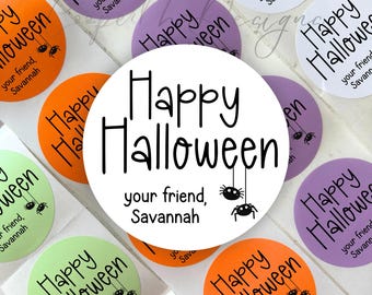 Trick or Treat Bag Stickers | Halloween Labels | Custom Halloween Stickers | Halloween Sticker | Personalized Halloween Candy Label