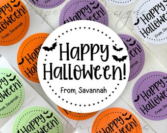 Personalized Halloween Stickers | Halloween Stickers | Trick or Treat Stickers | Happy Halloween Labels | Treat Bag Stickers, Halloween Tags