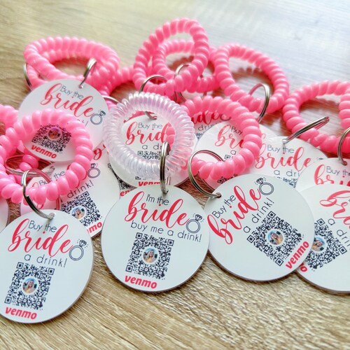 Buy the Bride a Drink, Venmo Bracelet, Bachelorette Party Bracelet, Venmo QR Code Wristband