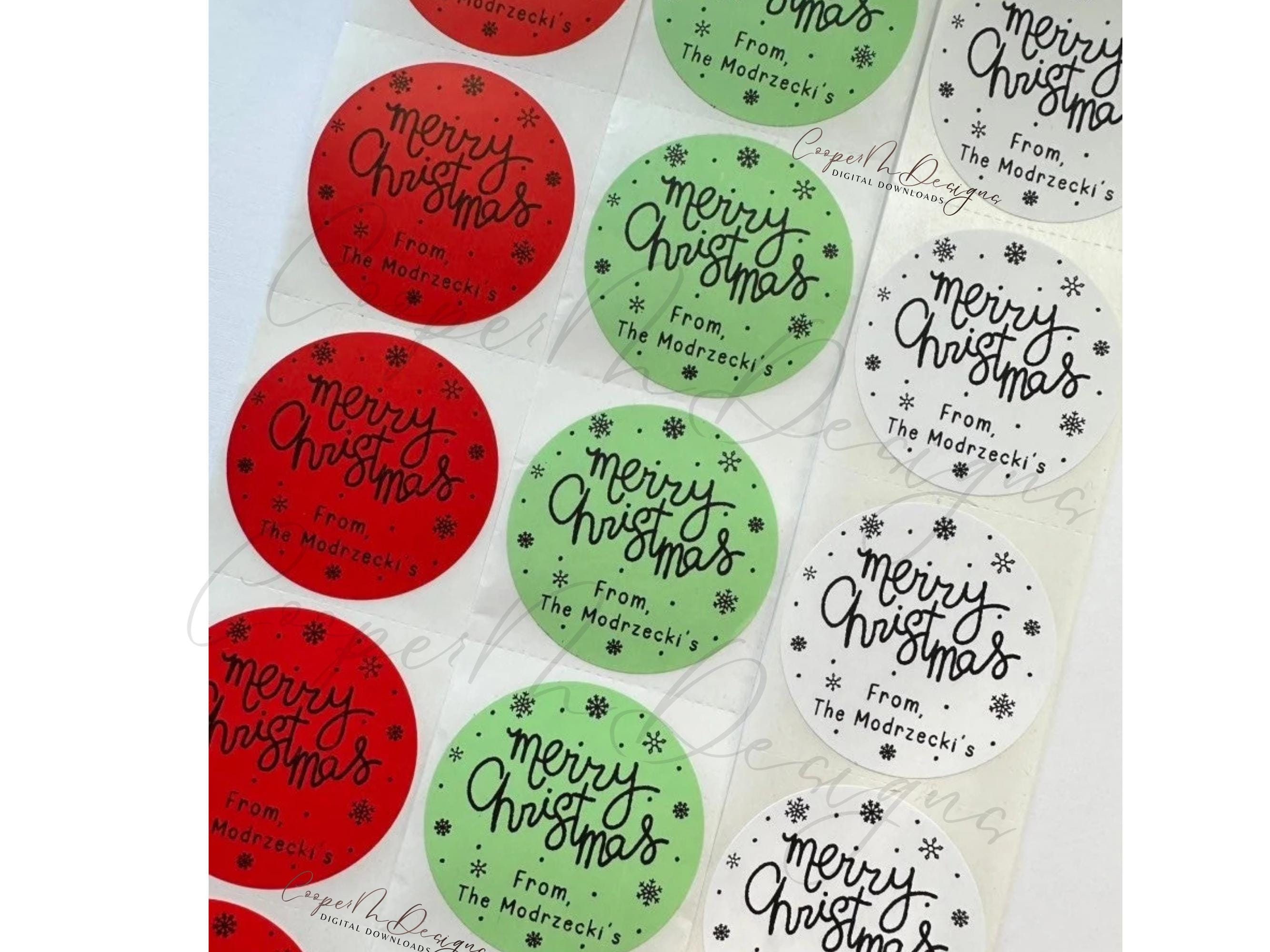 Merry Christmas Gift Tags | Custom Name Labels | Xmas Sticker Labels | Personalized Christmas | Christmas Wrapping Labels | Xmas Gift Tags