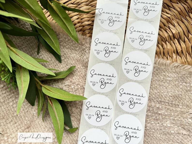 Wedding Sticker Gift Example Wedding Favor Sticker, Wedding Couple Name Sticker, Wedding Gift Bag ...
