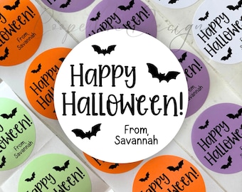 Personalized Halloween Stickers | Halloween Stickers | Trick or Treat Stickers | Happy Halloween Labels | Treat Bag Stickers, Halloween Tags