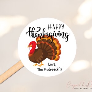 Happy Thanksgiving Stickers, Thanksgiving Favor Stickers, Thanksgiving Treat Bags, Teacher Thanksgiving Stickers, Personalized Stickers