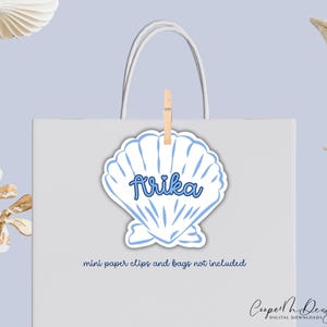 Étiquette-cadeau de coquillages, étiquette côtière