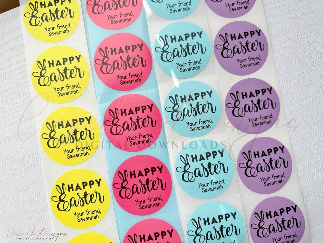 Personalized Easter Stickers, Easter Labels for Favors, Kid Easter ...