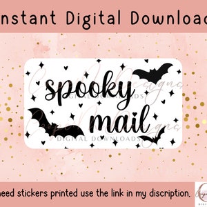 Spooky Mail Sticker PNG  | Halloween Sticker Download |  Spooky Sticker | Small Business |  Packaging | Thank You Sticker | Thermal Label