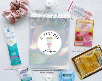 A Tini Bit Hungover, Hangover Kit, Martini's and Bikinis, Martini Bachelorette, Martini Birthday, A Tini Bit Older,Hangover Recovery Kit Bag