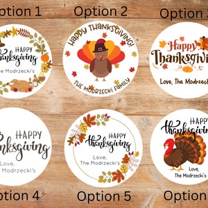 Happy Thanksgiving Stickers, Thanksgiving Favor Stickers, Thanksgiving Treat Bags, Teacher Thanksgiving Stickers, Personalized Stickers Bild 2