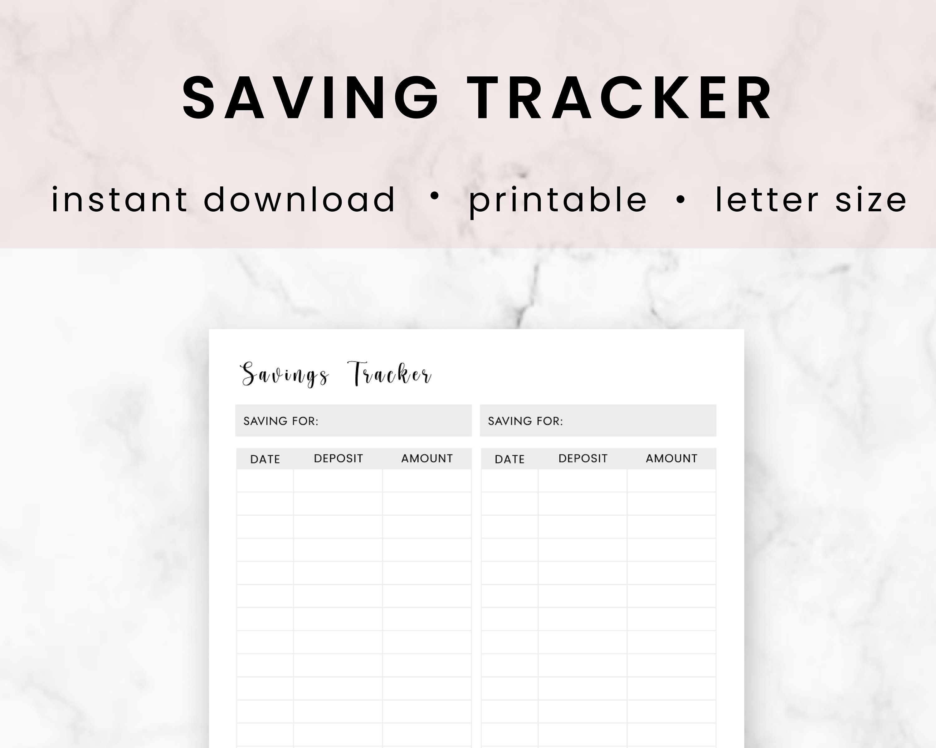 SAVING TRACKER Printable tracking your savings finance Etsy