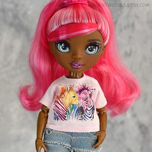 Poppen T-SHIRT voor Rainbow High, handgemaakte poppenkleding